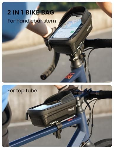 Lamicall Waterproof Bike Frame Bag, [1s Release] Bike Top Tube Phone Bag — view 3