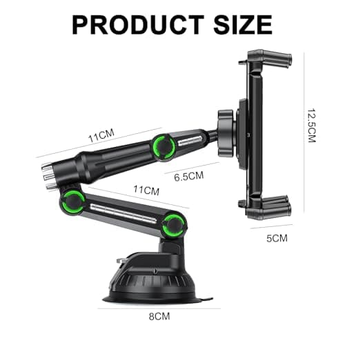 CMANLNYK Car Tablet Phone Holder - 360° Rotating Adjustable Holder for Dashboard Windshield, Car Mount Suitable for Tablet Ipad Iphone 5"-13" — view 3