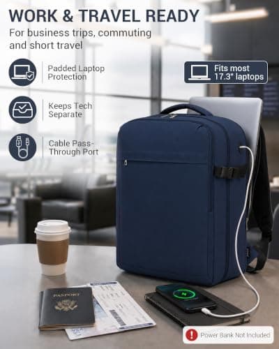 Kono EasyJet Cabin Bag 45x36x20, 32L Underseat Travel Backpack Navy — view 5