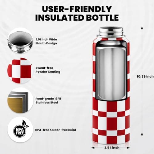 RAYMYLO 1.2L Insulated Water Bottle, Triple Wall Vacuum Stainless Steel — view 6