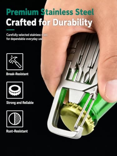 Uadme 12-in-1 Stainless Steel Multitool Keychain — view 4