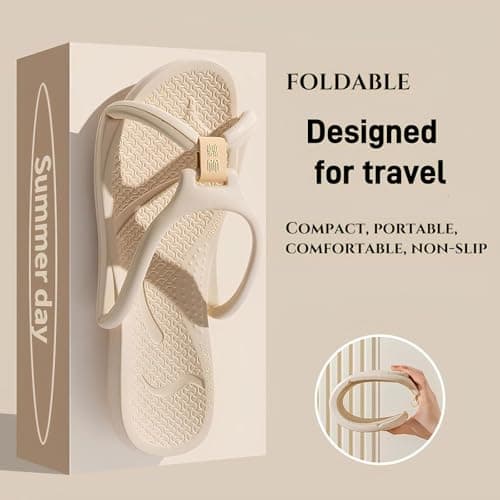 ZBH1985 Detachable Travel Slippers - Packable Unisex Slides for Hotel, Gym & Beach | Non-Slip, Quick-Dry Waterproof Shower Shoes — view 4