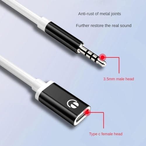 Essivox Type-C to 3.5mm Red Audio Adapter, Universal Analog Cable for Smartphones and Laptops, Noise Cancelling Headphone Adapter — view 5