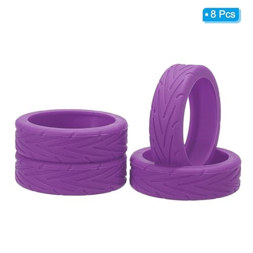 PATIKIL Luggage Wheels Covers, 4Pcs Luggage Wheel Protector Covers Silicone Suitcase Wheel Covers for Suitcase Most 8-Spinner Wheels Caster, Purple — view 3
