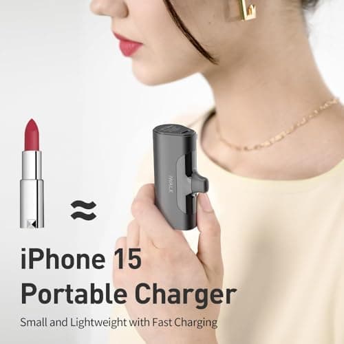 iWALK Mini Portable Charger 4500mAh,USB-C 20W Power Bank with Fast Charging,Compatible with iPhone 17 Pro Max/16 Pro/16/15,Samsung Galaxy S24 S23 Series,LG,HONOR,Xiaomi,iPad,AirPods and More,Purple — view 4