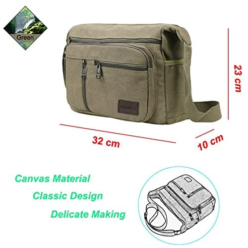 BOMKEE Canvas Crossbody Messenger Bags Vintage Shoulder Satchel Bag — view 6
