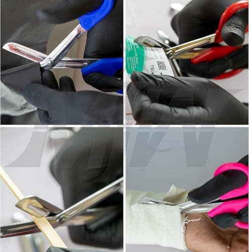 MJW Set of 5 Pieces 7.5 inches Stainless Steel Trauma Shears Utility First Aid Scissor Bandage Scissors Also Used in Kitchen Office Work & Crafting DIY and Multi Tasking Purposes — view 4