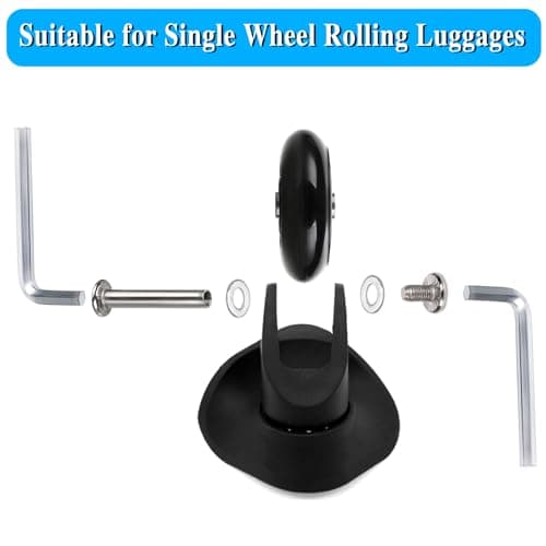 OwnMy 75 x 24mm Luggage Suitcase Replacement Wheels, Rubber Swivel Caster Wheels Bearings Repair Kits, Set of 2 — view 5