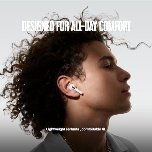 Juice Pick 'N' Mix Wireless Earphones – Bluetooth Earbuds with Charging Case, USB-C Cable, Touch Controls, 20H Playtime, 10m Range – White — view 4