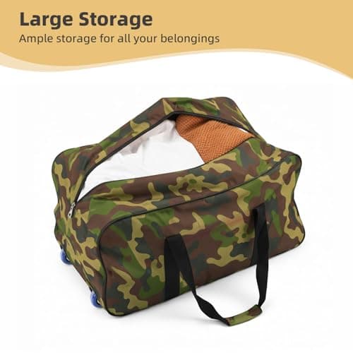Large Holdall Bag with Wheels | Foldable Duffle Bag for Travel | Lightweight Polyester Large Duffle Bag for Men & Women (Camouflage) — view 2