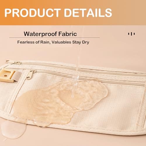 Pinpulux 2Pcs Travel Money Belt, Ultra-Thin Secure Travel Passport Cover in-Garment Hidden Anti-Theft Waist Bag Money Pouch Belt Wallet Holder Under Clothes Cash Credit Cards for Women Men — view 4