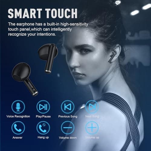 ZIPFORCE True Wireless Earbuds, in-Ear Bluetooth 5.3 Headphones 4-Mics ENC Clear Call, Bluetooth Earbuds Touch Control 40 Playtime, IPX6 Waterproof TWS, Light-Weight Earphones — view 5