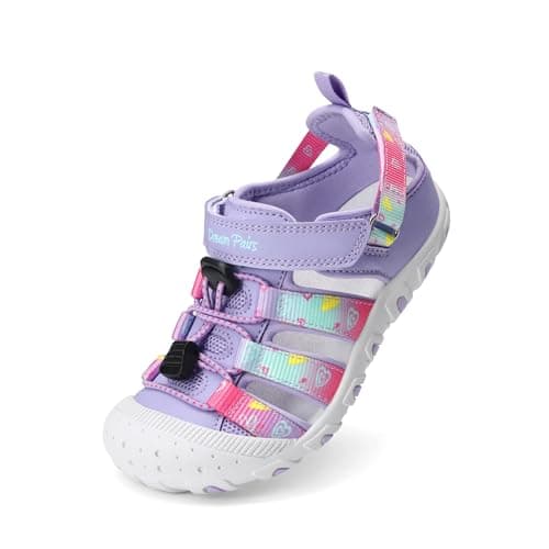 DREAM PAIRS Kids Comfy Sport Sandals,Purple,4 Big Kid
