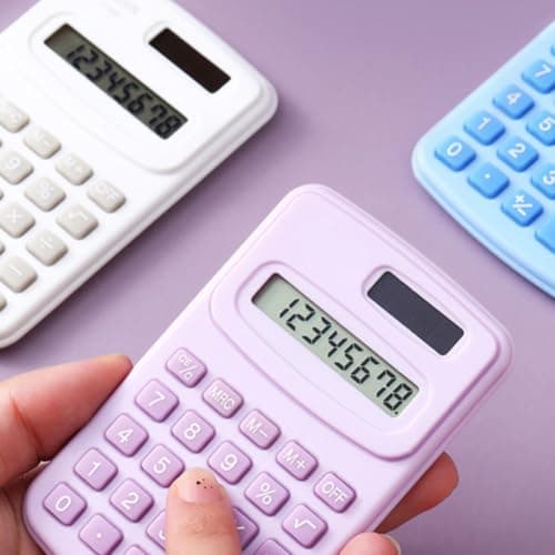4pcs Portable Calculator C888 Abs Basic Button Battery Back to School — view 4