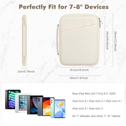 MoKo 7-8 Inch Padded Tablet Sleeve Bag with Carry Handle — view 2