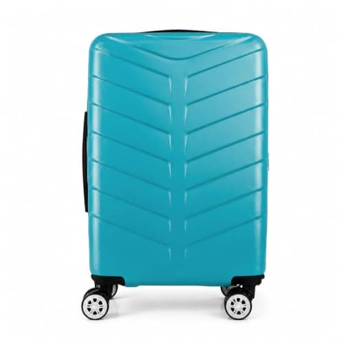 Set of 3 Pcs Luggage Hardshell Suitcase Light Weight, Teal — view 5