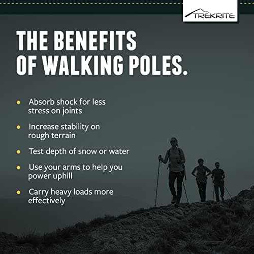 Trekrite Telescopic Walking/Hiking/Trekking Pole/Stick - Anti Shock T Handle Comfortable Unisex Suits all Ages (Single / 1pc) - UK Based Company — view 6