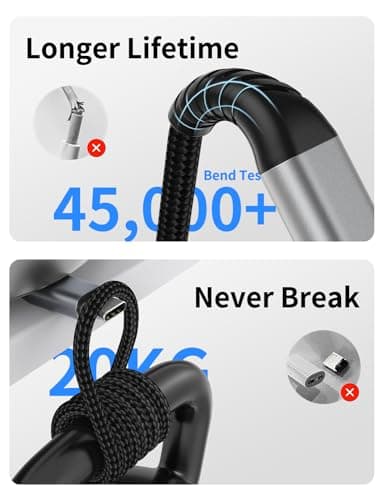 USB C Charger Cable 20CM 2Pack, Nylon Braided Short USB C Cable 3A Type C Fast Charging Cord USB A to USB C Lead for Samsung Galaxy S23 S22 S21 S20 S9 S8, Note 10 9 8, Pixel 8 7 6, PS5 — view 4