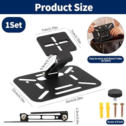 Stamlyn Desktop Projector Stand, Foldable 3-in-1 Mini Projector Holder with 1/4" Screw, 180° Rotatable Projector Mount for Home Cinema, Office, Outdoor, Desk, Wall & Ceiling — view 6