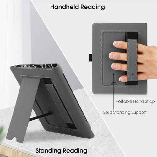 HGWALP Universal Case for 6" eReaders, Folio Leather Stand Cover with Handstrap Compatible with All 6 inch Kindle Paperwhite/Kobo/Tolino/Pocketook/Sony E-Book Reader-Composition Book — view 2