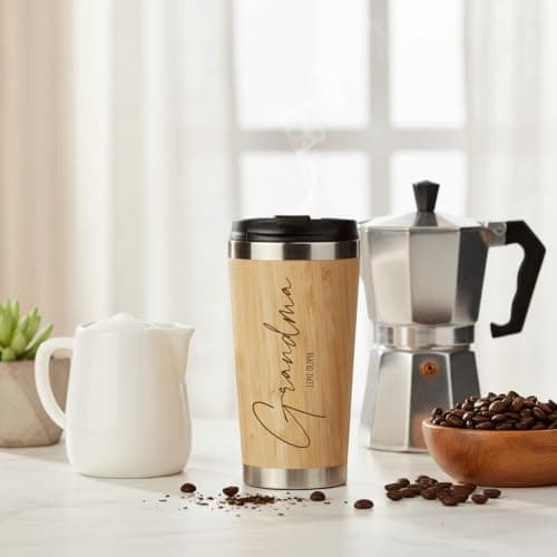 ukgiftstoreonline Personalised Engraved Insulated Grandma Travel Mug, 420ml Capacity Gift for Birthday Christmas or Mothers Day — view 4