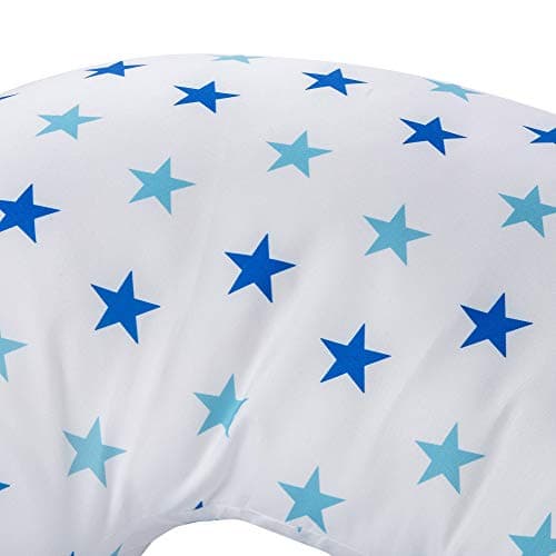 Breast Feeding Nursing U Pillow Little Star Blue | Mother & Baby Awards 2022 Shortlisted |Plush Cotton Cover, Multi-Purpose Support for Pregnancy, Breastfeeding, and Baby Sitting — view 4