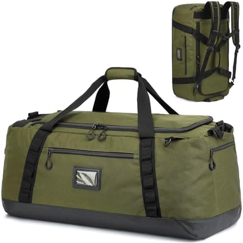 TUGUAN 100L Extra Large Duffle Bag for Travel Heavy Duty Duffel Holdall Backpack with Back Straps 30'' XL Big Weekend Overnight Bag for Camping Gym Sports Equipment Gear for Men Women, Green