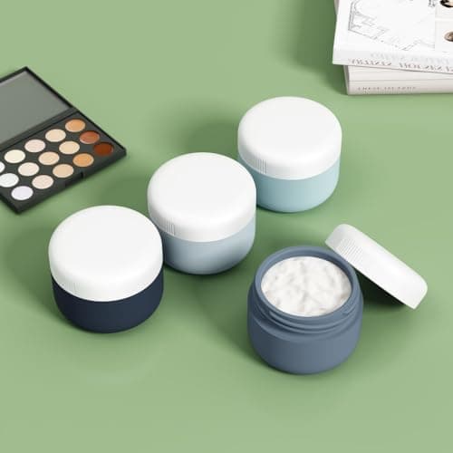 Aurdox Travel Pots, Containers for Toiletries, Silicone Cream Jars with Spatulas Tool and Clear Bag, TSA Approved Mini Travel Size Containers, Leak-proof Essentials for Cosmetic 40ml /(4 Pack) — view 6
