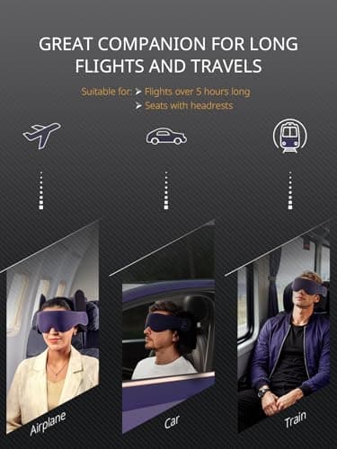 Bonairest Travel Pillow, Airplane Neck Pillow with 3D Eye Mask for Sleeping — view 4