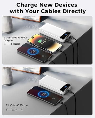 Enerwow Power Bank-27000mAh Fast Charging Portable Charger, Powerbank with USB C Input/Output, Large Capacity Mobile Phone Battery Pack with LED Display Compatible with iPhone, Huawei — view 6