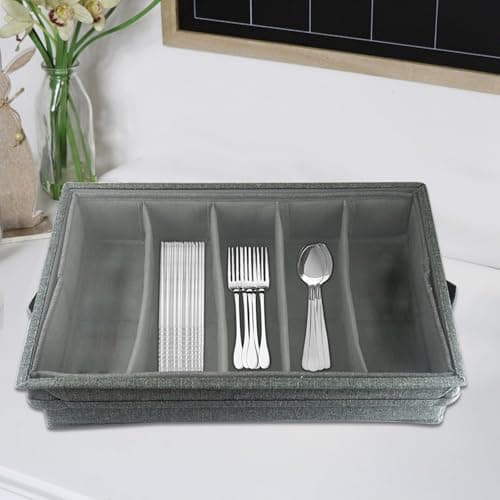 Folding cutlery tray with transparent panels, stackable design — view 2