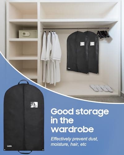 Lictin Suit Carrier Covers, Hanging & Foldable Garment Bags（100 x 60cm ） — view 3