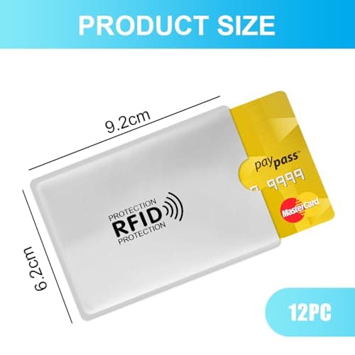 DiULi RFID Card Holder,10PCS RFID Blocking Card Sleeves for Women Men, Anti-Theft NFC Blocker Sleeves for Debit Cards, Passport & ID Protection, Secure Holder for Wallets & Travel,Silver — view 2
