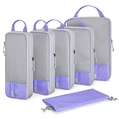 BAGSMART 6pcs Compression Travel Packing Cubes for Suitcases Backpack