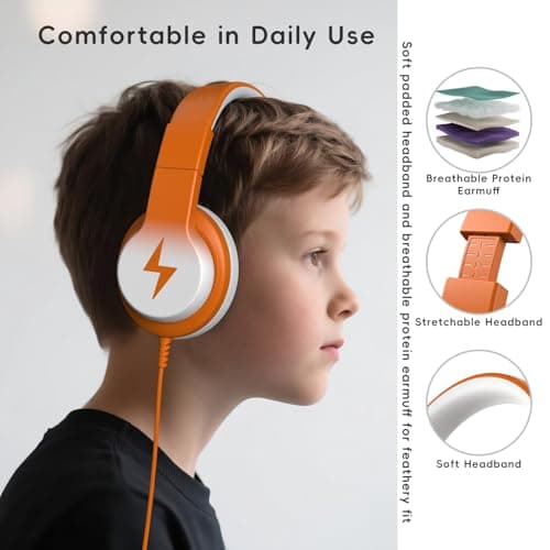 Candy Bila Kids Headphones with Mic for School Boys Girls Travel, 3.5mm — view 5