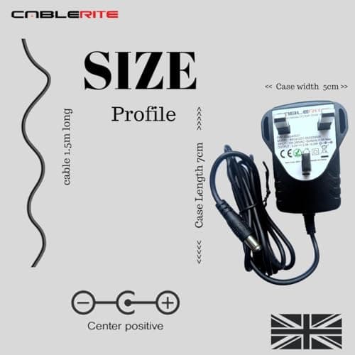 5v power supply adapter for Argos Bush Leather DAB Radio DS388 - psu plug cable — view 3