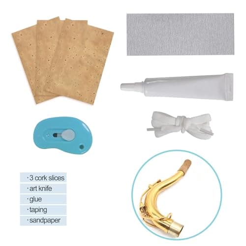 Tenor Saxophone Neck Cork, 3pcs Saxophone Neck Cork, Saxophone Cork Replacement Kit for Alto/Soprano/Tenor Saxophone — view 3