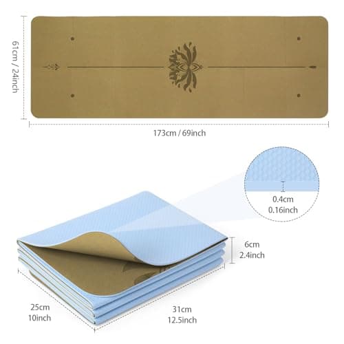 Enssy Travel Yoga Mat Foldable Folding Small 173 61 0.4cm come with Tote Lightweight Pilate — view 2