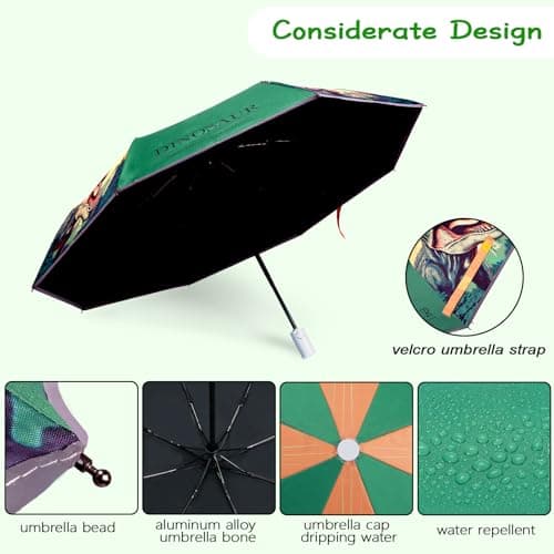 Kids Folding Umbrella, Windproof Automatic Travel Umbrella for Boys Roaring — view 4
