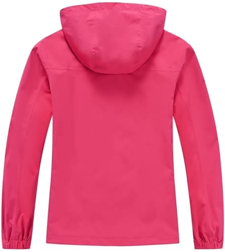 Huayuzh Womens Waterproof Jacket Rain Coats Lightweight Rose Red M — view 3
