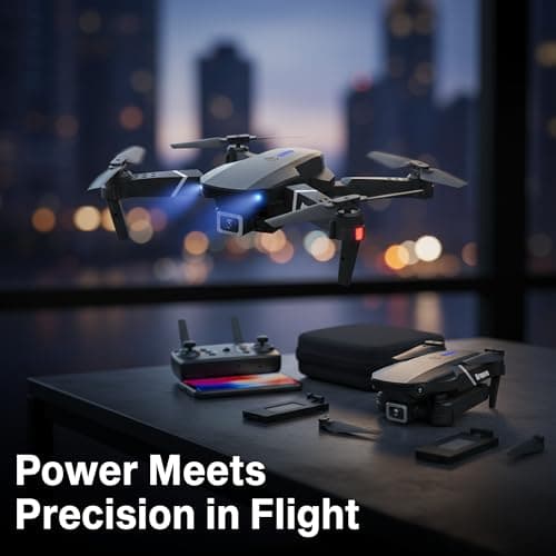 SGM-E88 4K Drone with Camera – Foldable Cameras Drone with Dual Camera Wifi RC Quadcopter 360° Rotation Stunt, Drones with Camera 4K Professional for Kids & Adults with 2 Batteries & Bag — view 2