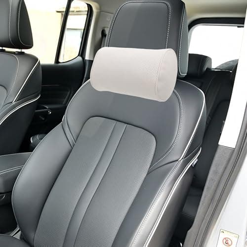 ULDIGI Car Neck Pillow White Contoured Faux Leather Cotton — view 5