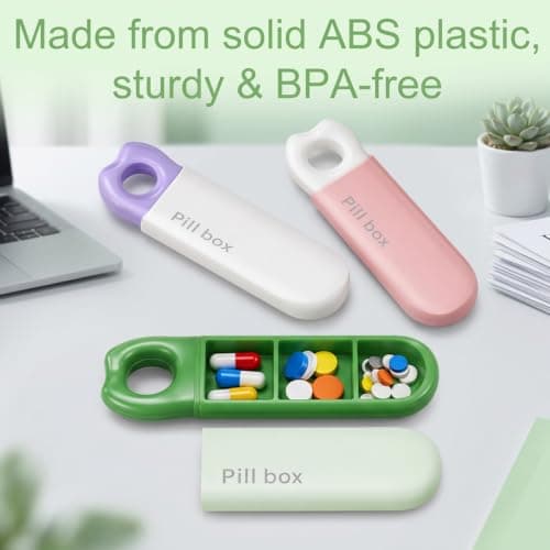 Four Colour Set Pill Box Travel, Portable Pill Organiser for Daily Medication Management, Small Pill Box with Compartments, for Travel and Daily Use — view 3