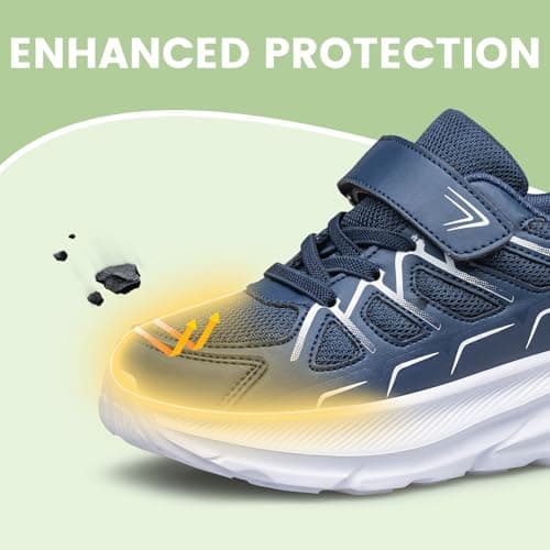 HOIYHEK Kids Trainers for Running Boys Girls School Tennis Shoes Slip ins Unisex Sneakers Navy Blue Big Kid Size 1.5 — view 5