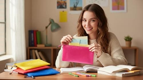 A6 PVC Canvas Storage Zipper File Bag Handbag Plastic Zip Wallet File Mesh Bags Storage Document Folder Waterproof Pouch School Office Travel (Size :23.5 cm X 12 cm) (A6 (Pack of 3)) — view 4