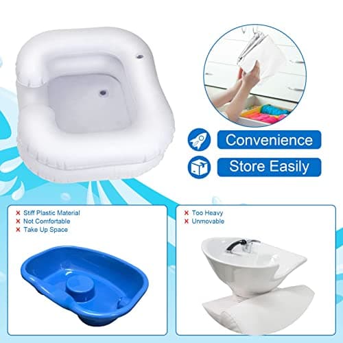 LN COZY CORNER Inflatable Hair Wash Basin, Portable Shampoo Basin for Travel & Home Use, Foldable & Leak-Proof Design, Lightweight Hair Washing Bowl for Bedridden Patients, Babies & Pets — view 6