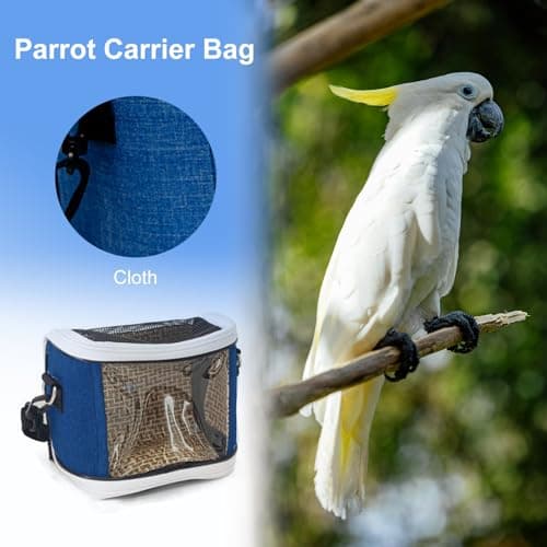 Bird Travel Carrier, Bird Travel Bag, Bird Carrier, Bird Parrot Backpack, Parrot Travel Cage, Lightweight, Easy to Carry, for Parrot Parakeet Mini Animals for Travel Hiking Camping, 16CM x 13CM x 9CM — view 5