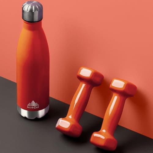 Mont-Clair H2O Stainless Steel Water Bottle, Vacuum Insulated - BPA Free, 12h Hot & 24h Cold Drinks, Metal Water Bottle 500ML Leakproof, Ideal for Adult, Kids, Running - Orange — view 6
