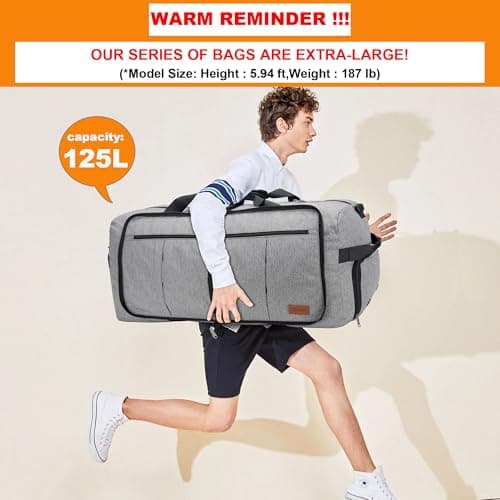Upeelife 125L Foldable Travel Duffle Bag, Large Waterproof Holdall Bags — view 4