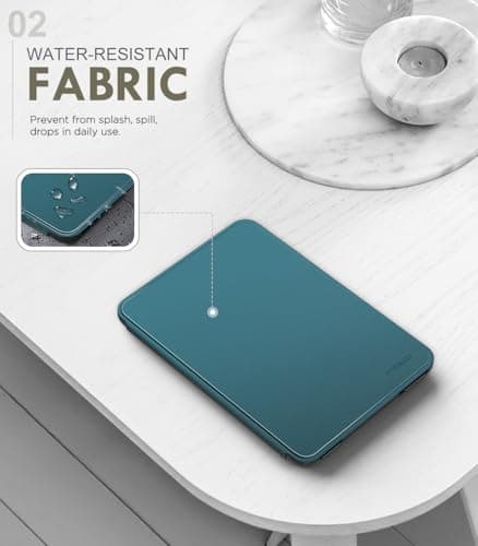 MoKo Case for 6" Amazon Kindle Basic 11th Gen 2024/2022,Blue-green — view 3